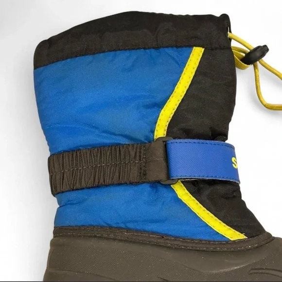 Sorel Flurry Snow Winter Boots Youth Size 12 in Blue & Black w/ Felt Lining GUC - Picture 9 of 11